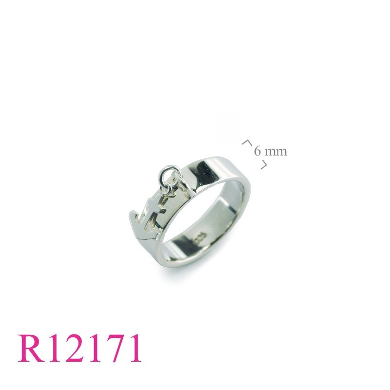 Band Ring, 6mm and hanging anchor.