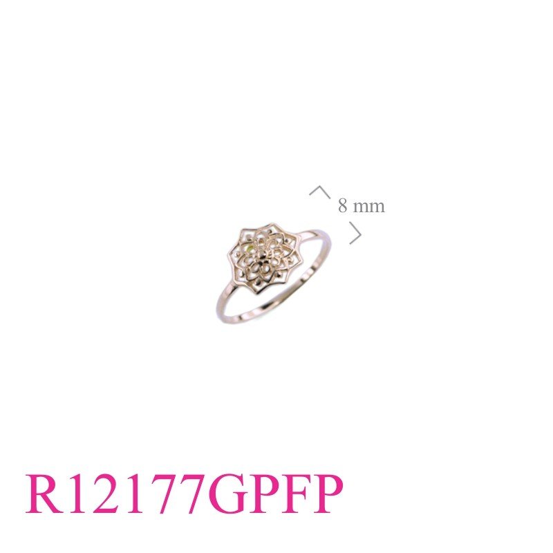 Ring, openwork design with Flash Pink Gold plated.