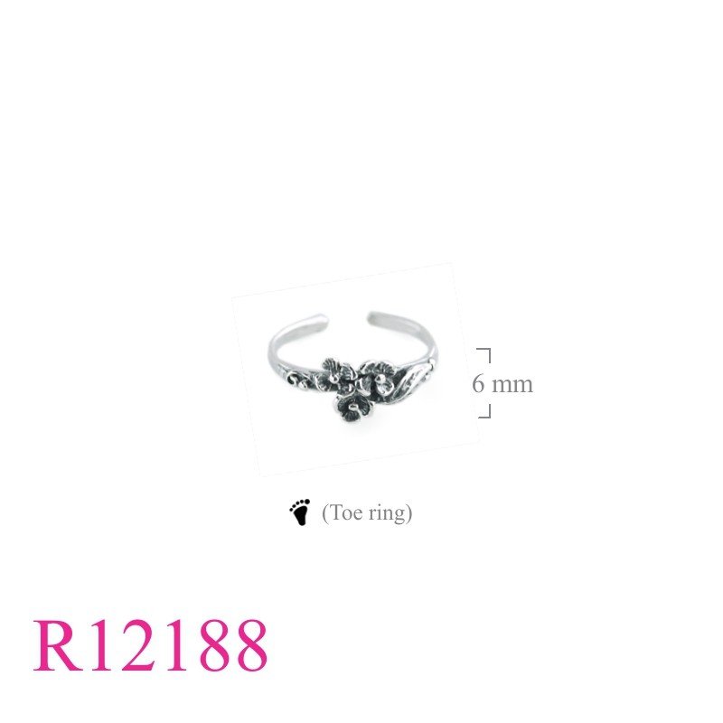 Ring, 3 flowers toe ring.