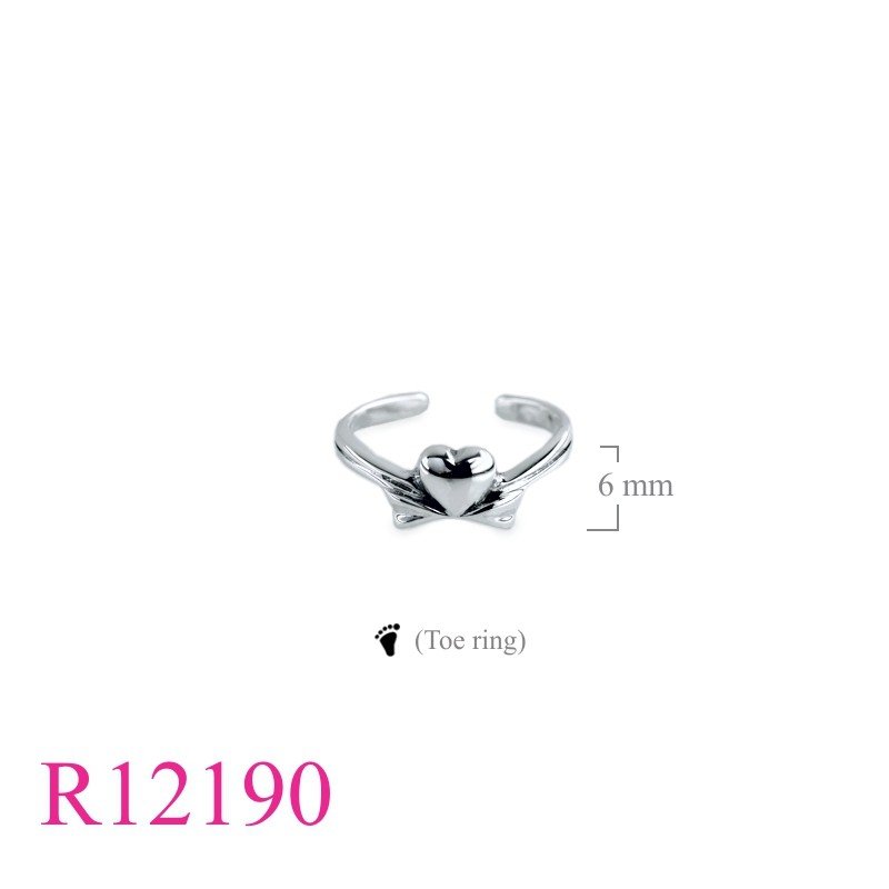 Ring, heart toe ring.