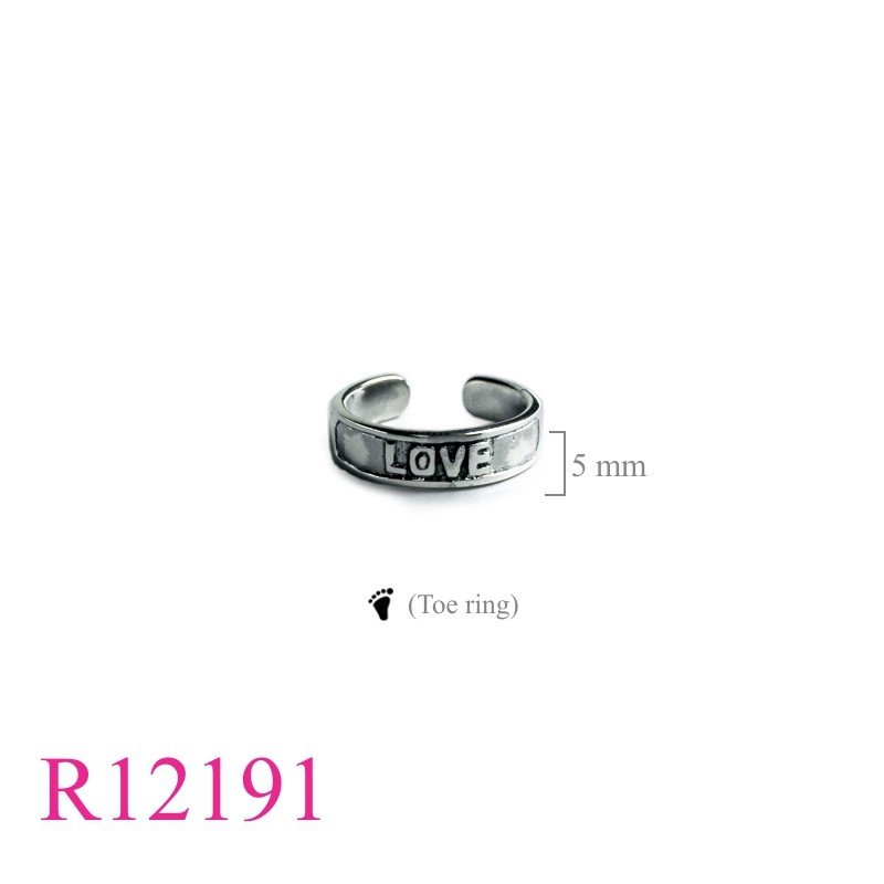 Ring, "LOVE" toe ring.