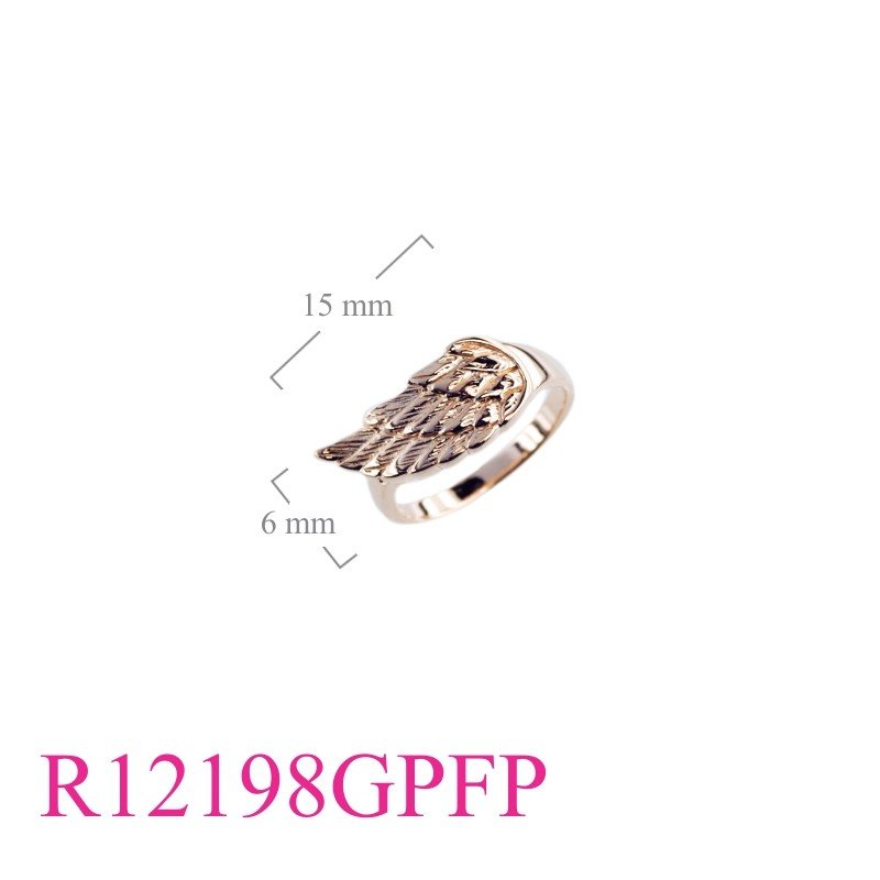 Wing Ring, Gold Plated Ring with Flash Pink Gold plated.