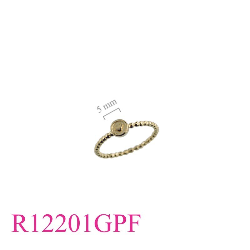 Heart Ring, Gold Plated Ring, round heart on twist wire with Flash Gold plated.