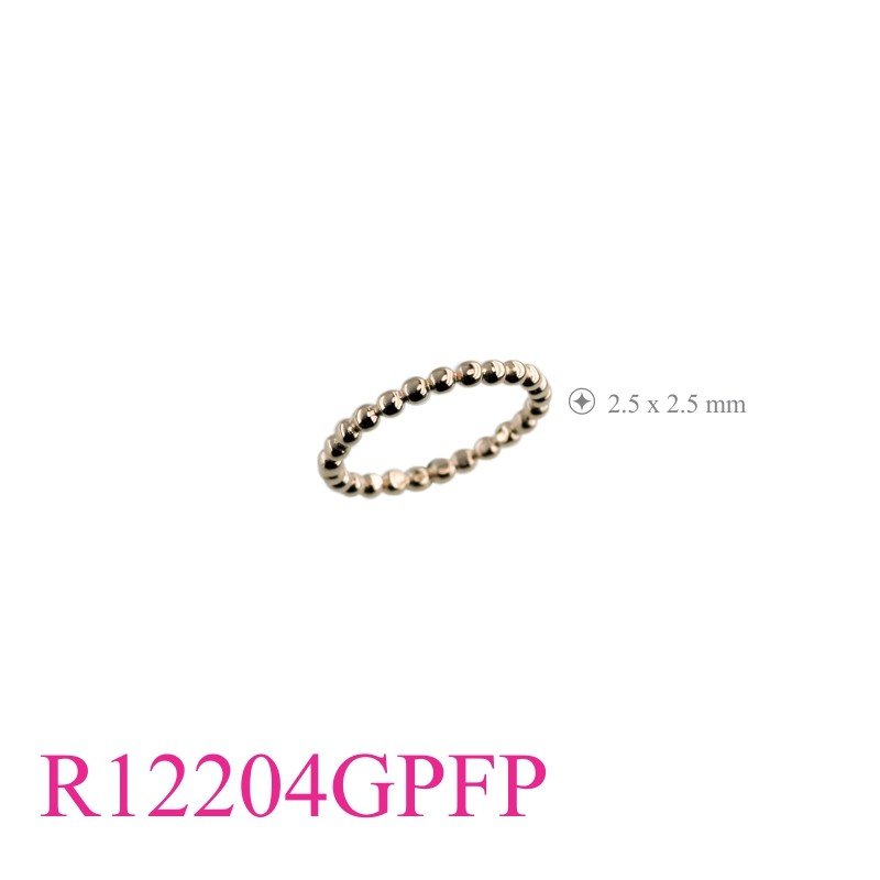 Ring, 2.5mm balls with Flash Pink Gold plated.