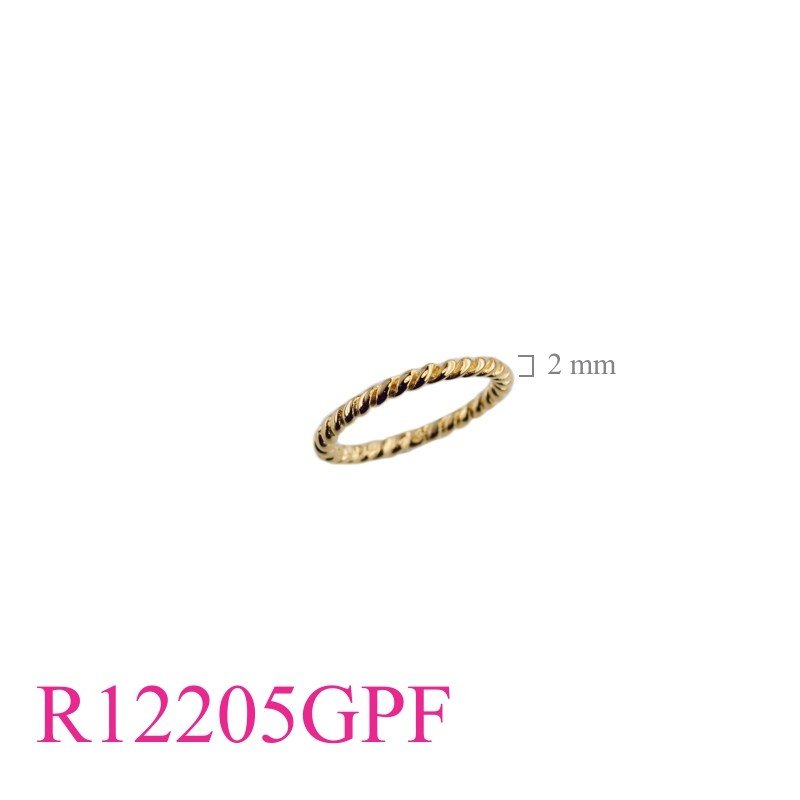 Ring, 2mm twist wire with Flash Gold plated.