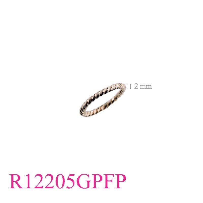 Ring, 2mm twist wire with Flash Pink Gold plated.