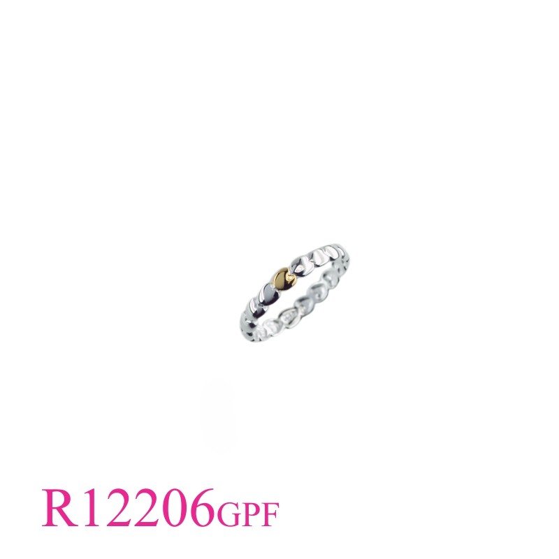 Heart Ring,  small hearts with one Flash Gold plated.