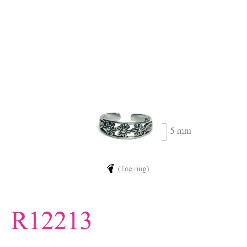 Ring, 3 flowers (toe ring).