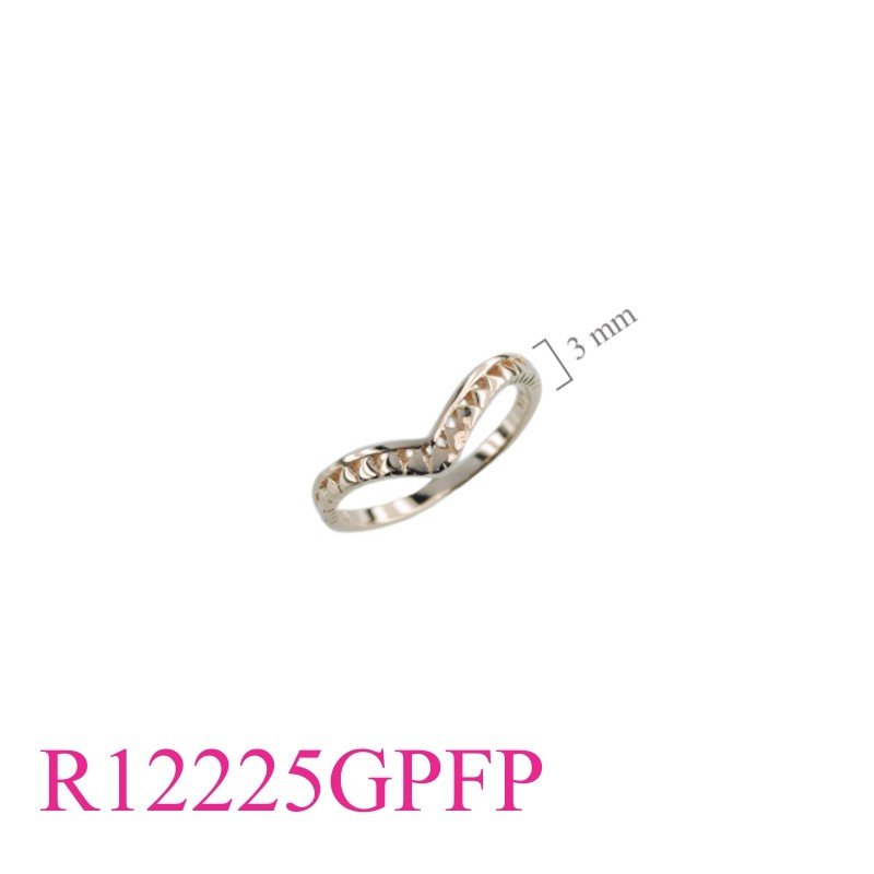 Heart Ring, Gold Plated Ring, small tiara with Flash Pink Gold plated.
