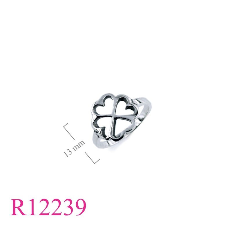 Ring, openwork lucky clover.