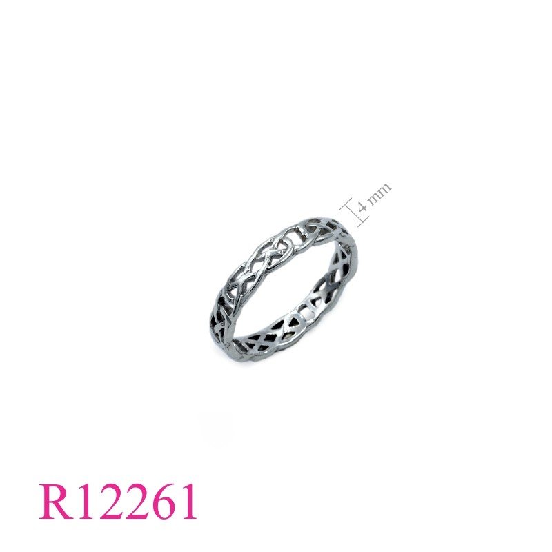 Ring, 4mm openwork Celtic.
