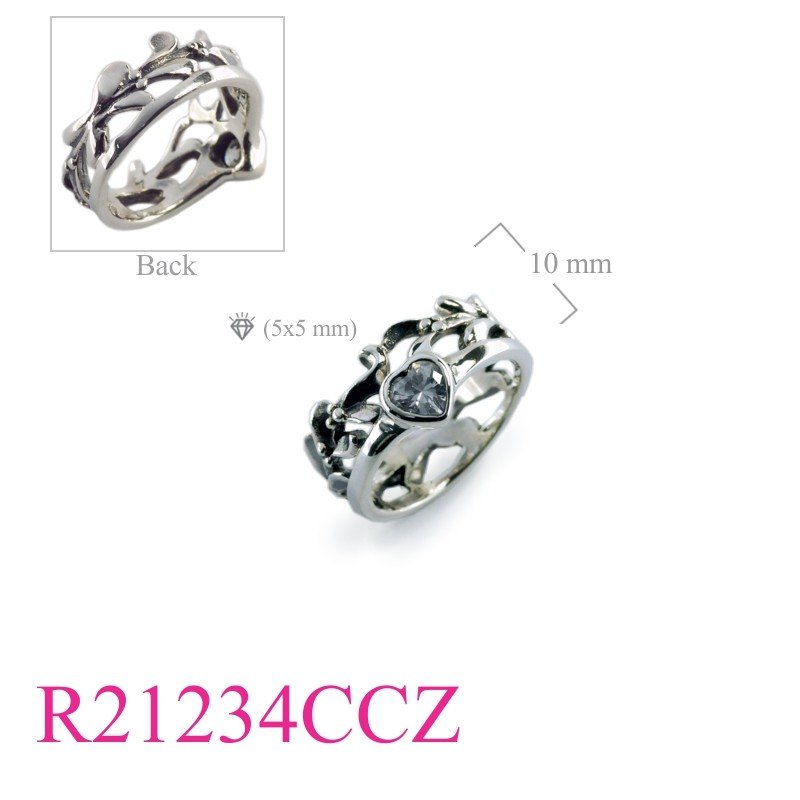 "Heart Ring, Mistletoe with CCZ heart."