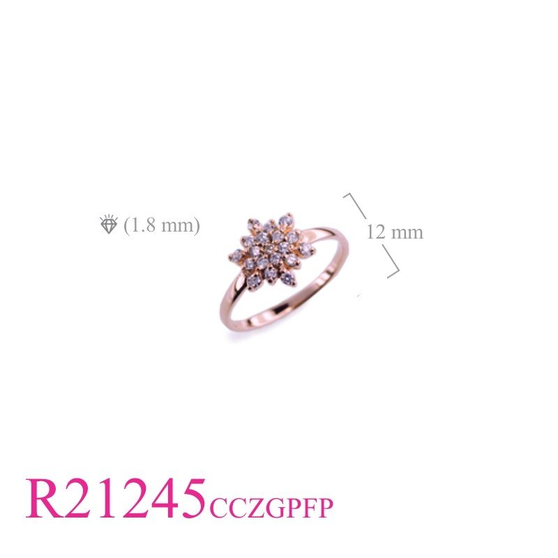 snowflake Ring and small CCZs with Flash Pink Gold plated.