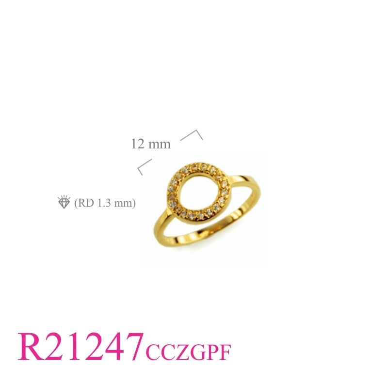 Gold Plated Ring, CZ Ring, O and small CCZs with Flash Gold plated.