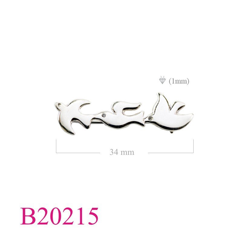 Bird Brooch, CZ Brooch, 3with 1 CCZ eye