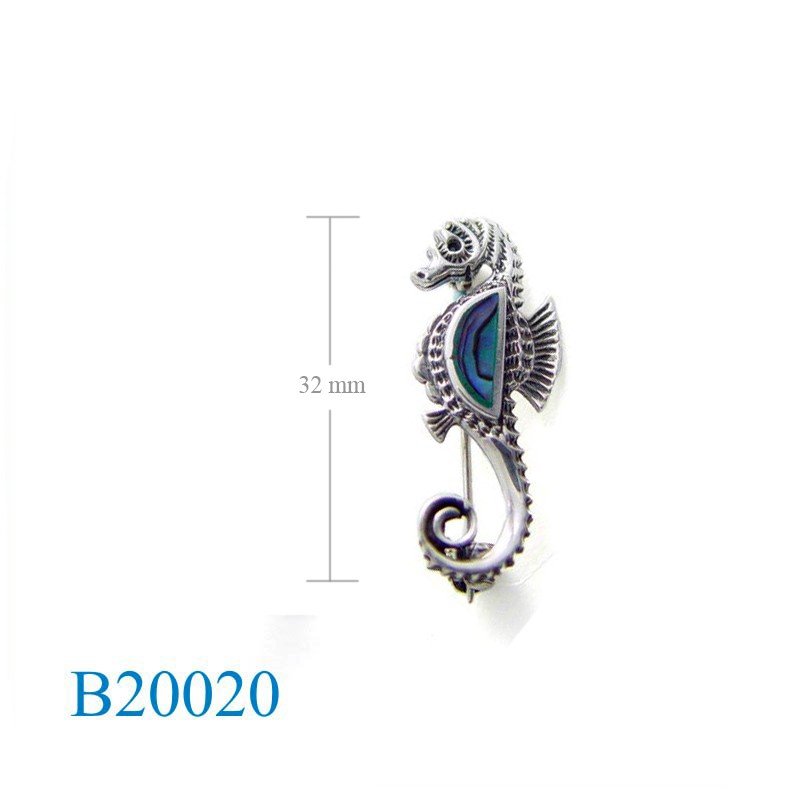 Brooch, sea horse.