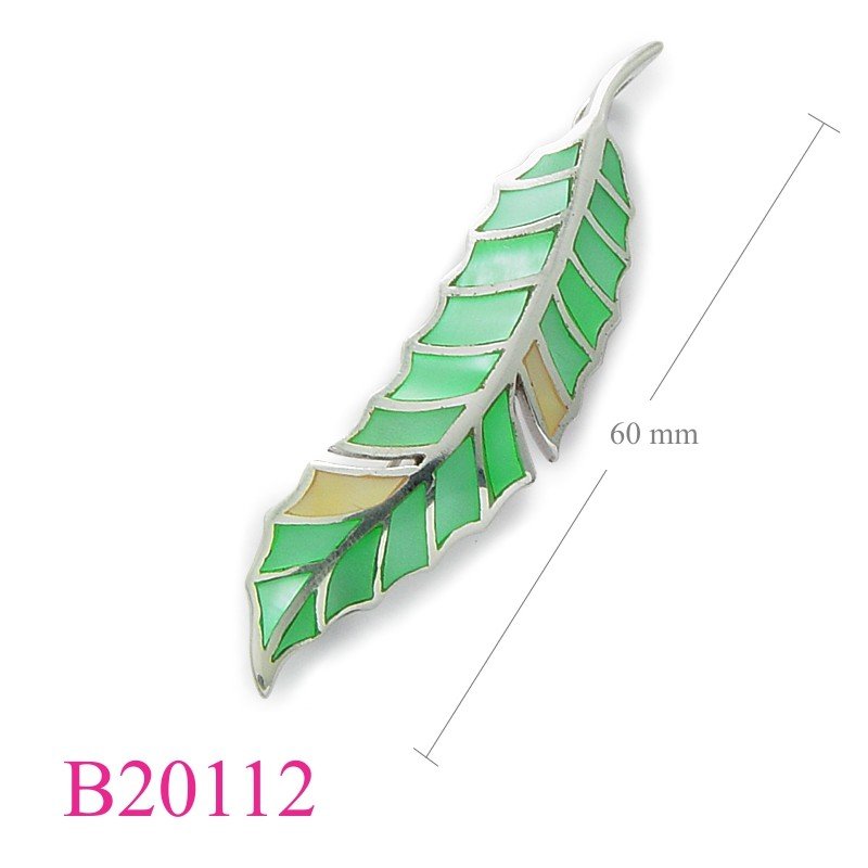 Brooch, leaf multi colour stones.
