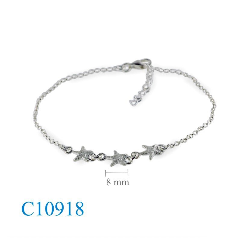 Fish Bracelet, Starfish Bracelet, 7.5 inches 3 starfish.