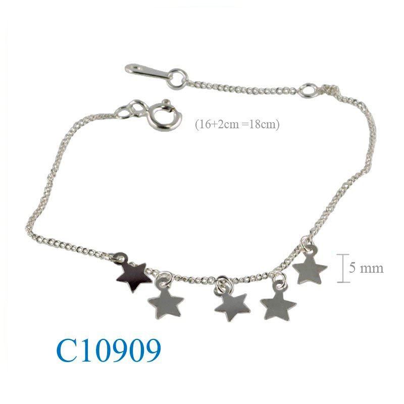 Bracelet, 16+2cm chain and 5 hanging stars.