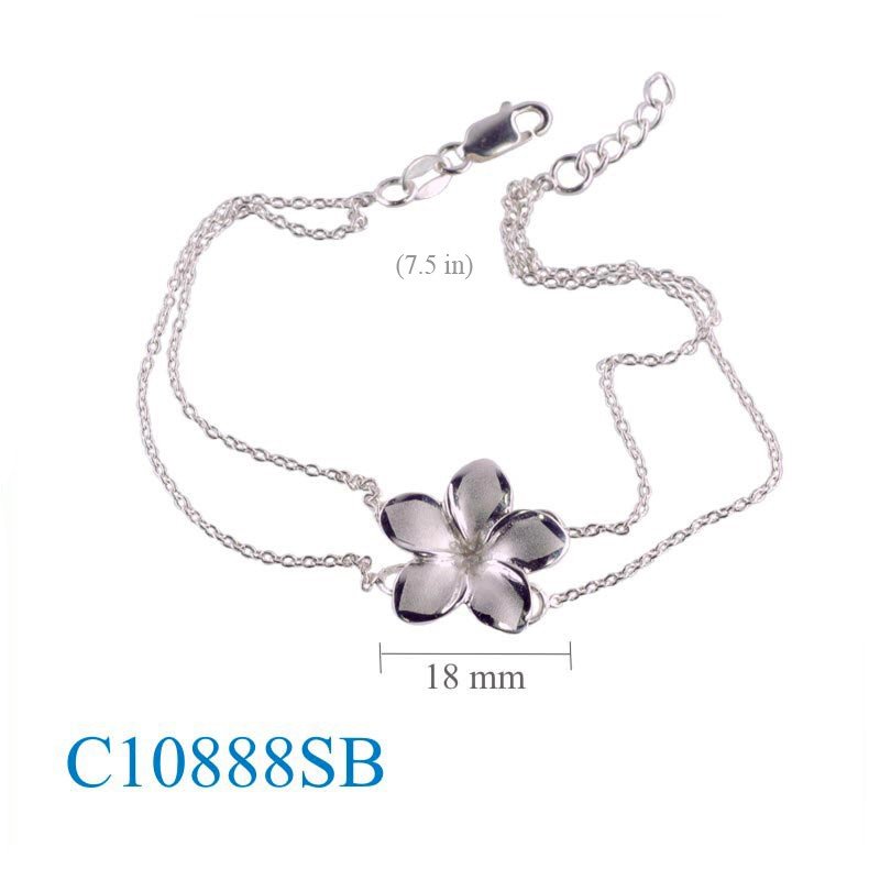 Bracelet, 20mm sandblast champac flower and  2 stands chain.