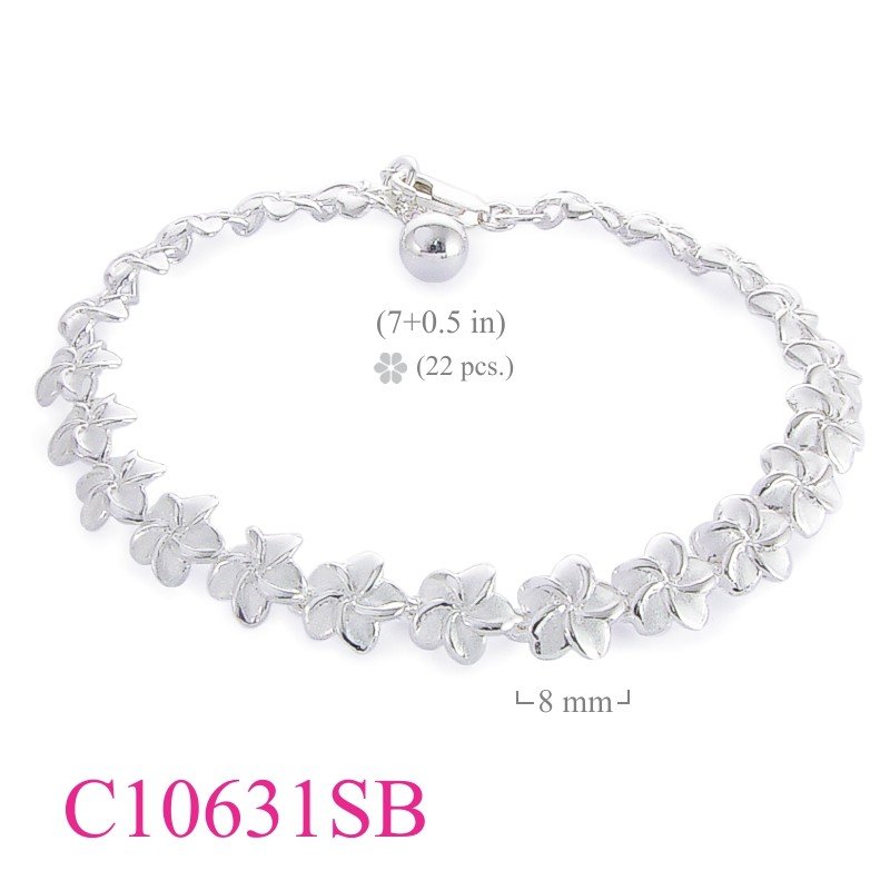 Bracelet, 7.5 inches champac flowers.