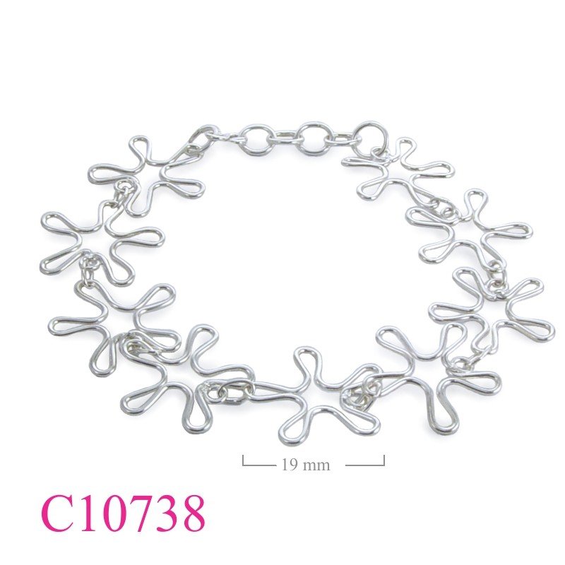 Flower Bracelet, 9 wire flowers.