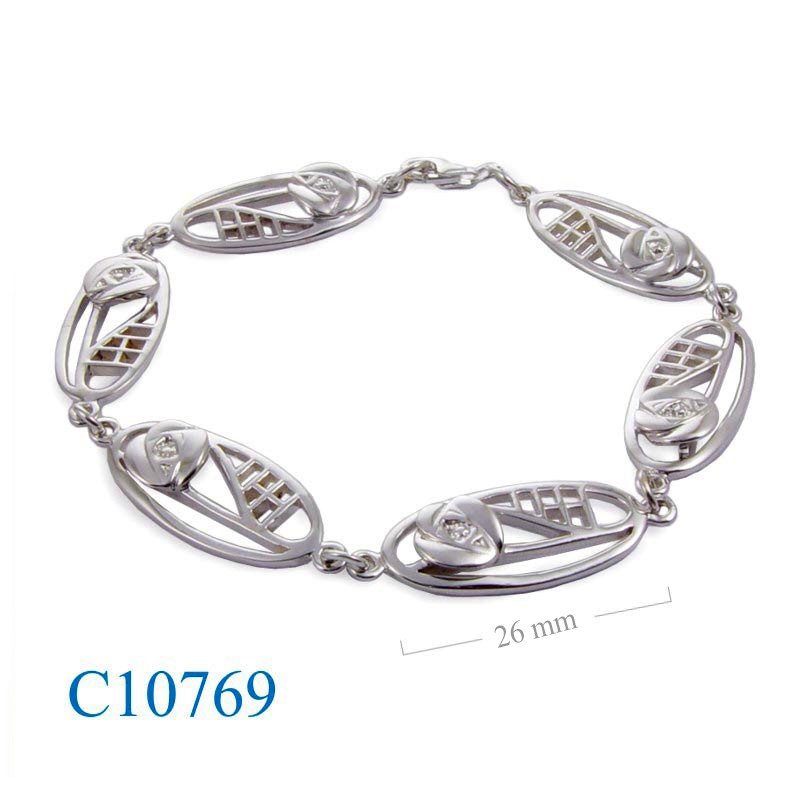 Rose Bracelet, Mackintosh Bracelet, 6 oval Mackintosh  designs.