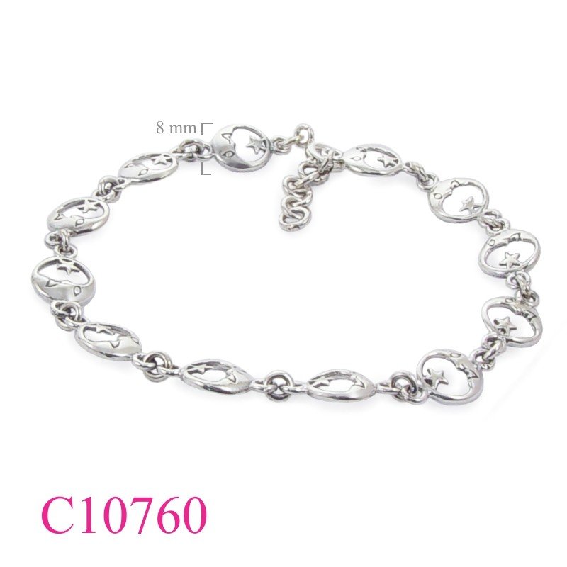 Moon Bracelet, Star Bracelet, 7 inches round  and