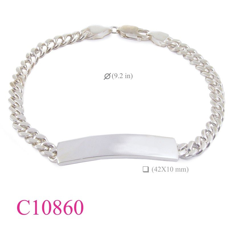 Bracelet, 9.2 inches Penzer chain and name tag.