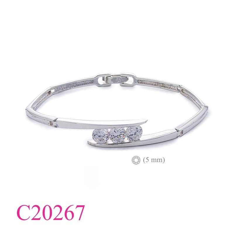 Bracelet, 3 round stones.