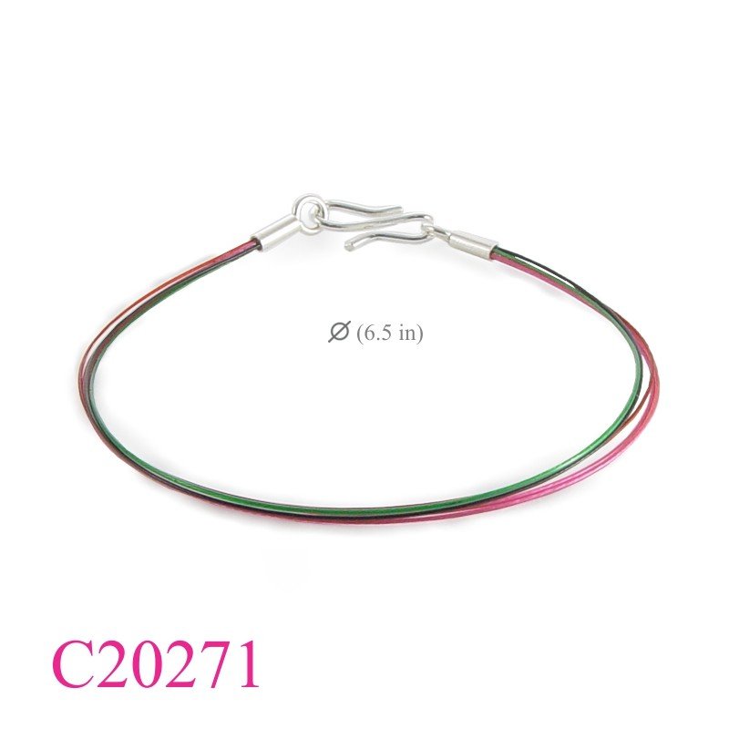 Bracelet, 5 strings with silver caps.