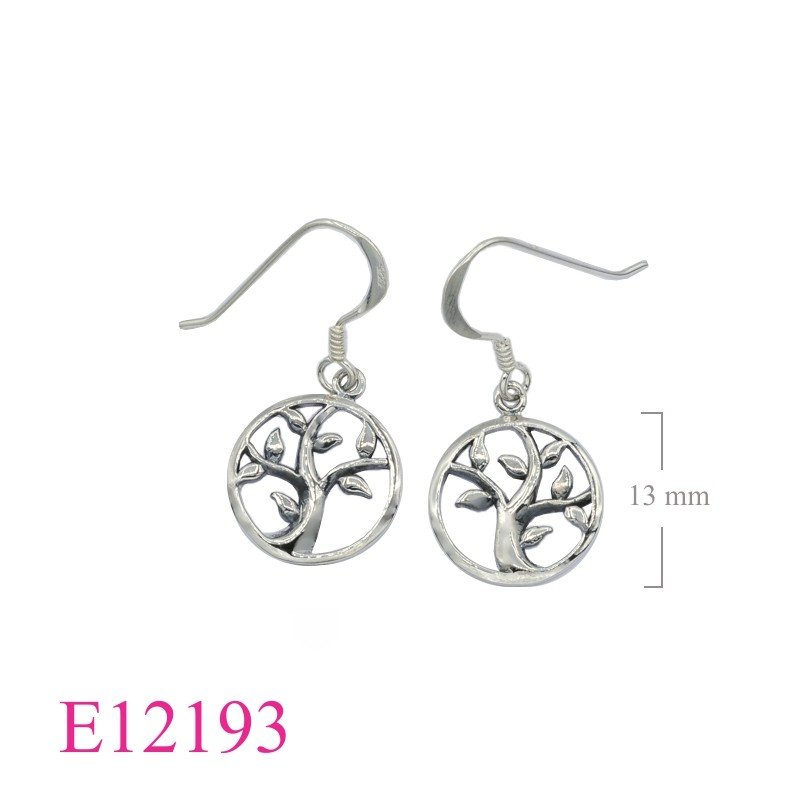 Tree Of Life Earrings, Travel Jewelry Earrings, 13mm round openwork Tree of Life.