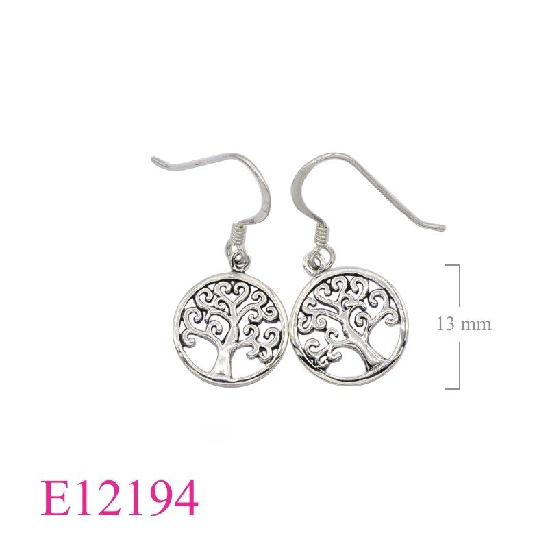 Tree Of Life Earrings, Travel Jewelry Earrings, 13mm round openwork Tree of Life.