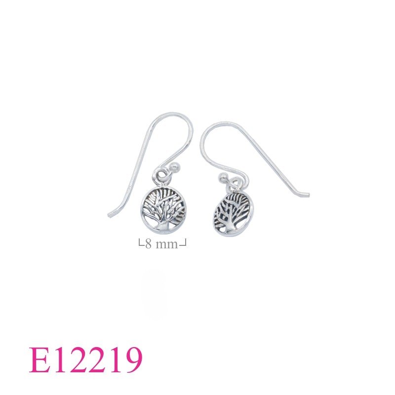Tree Of Life Earrings, Travel Jewelry Earrings, 8mm round openwork Tree of Life.