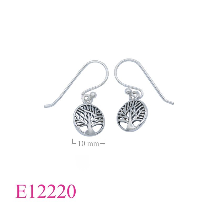 Tree Of Life Earrings, Travel Jewelry Earrings, 10mm round openwork Tree of Life.