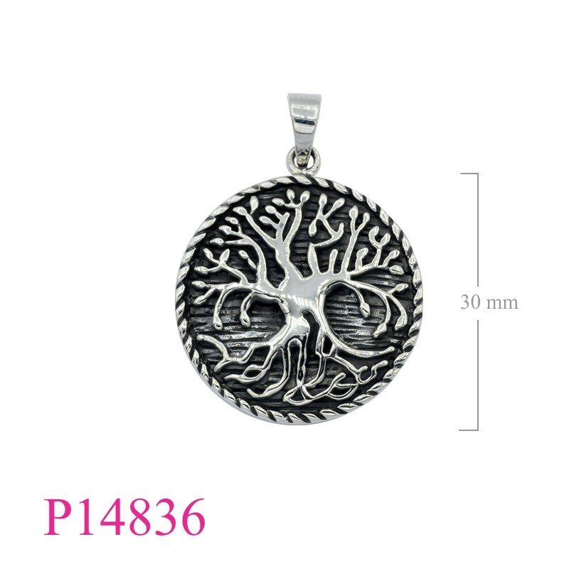 Tree Of Life Pendant, Travel Jewelry Pendant, 26mm round Tree of Life.