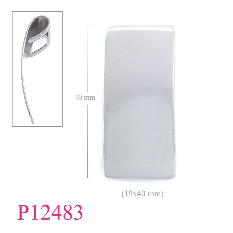 Pendant, curve rectangle sheet.
16x40x0.9 mm