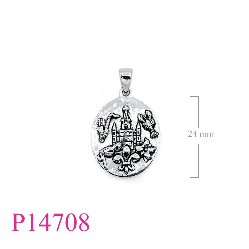 Pendant, oval New Orleans.