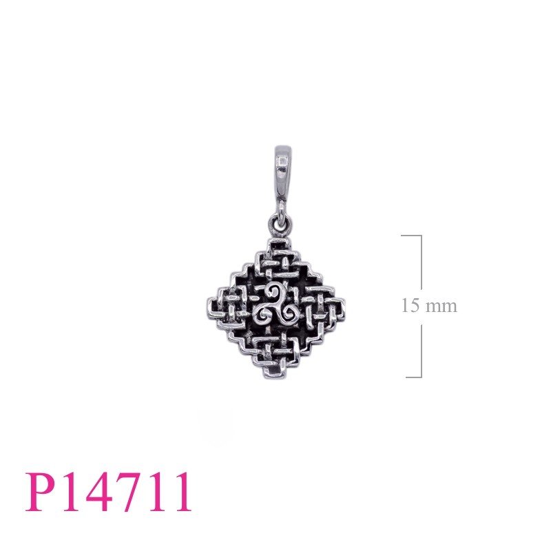 Celtic Pendant, Triskelion Pendant, square Celtic and small Triskelion.