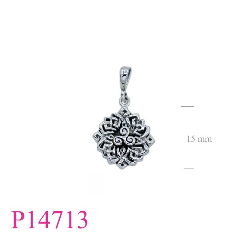 Celtic Pendant, Triskelion Pendant, round Celtic and small Triskelion.