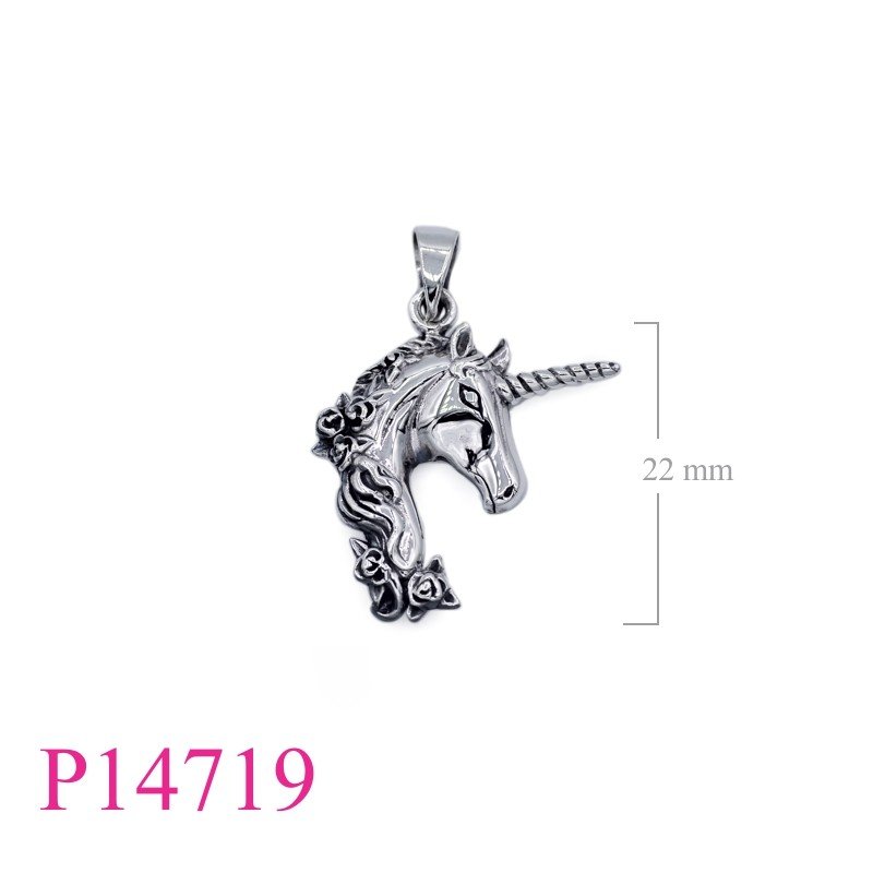 Unicorn Pendant, Flower Pendant, Unicorn and.