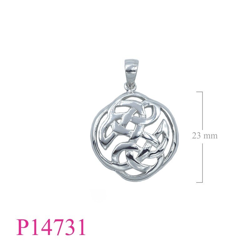 Pendant, 23mm round Celtic.