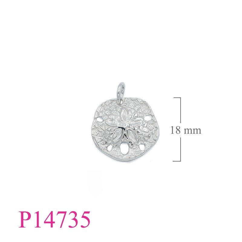 Pendant, 19mm sand dollar.