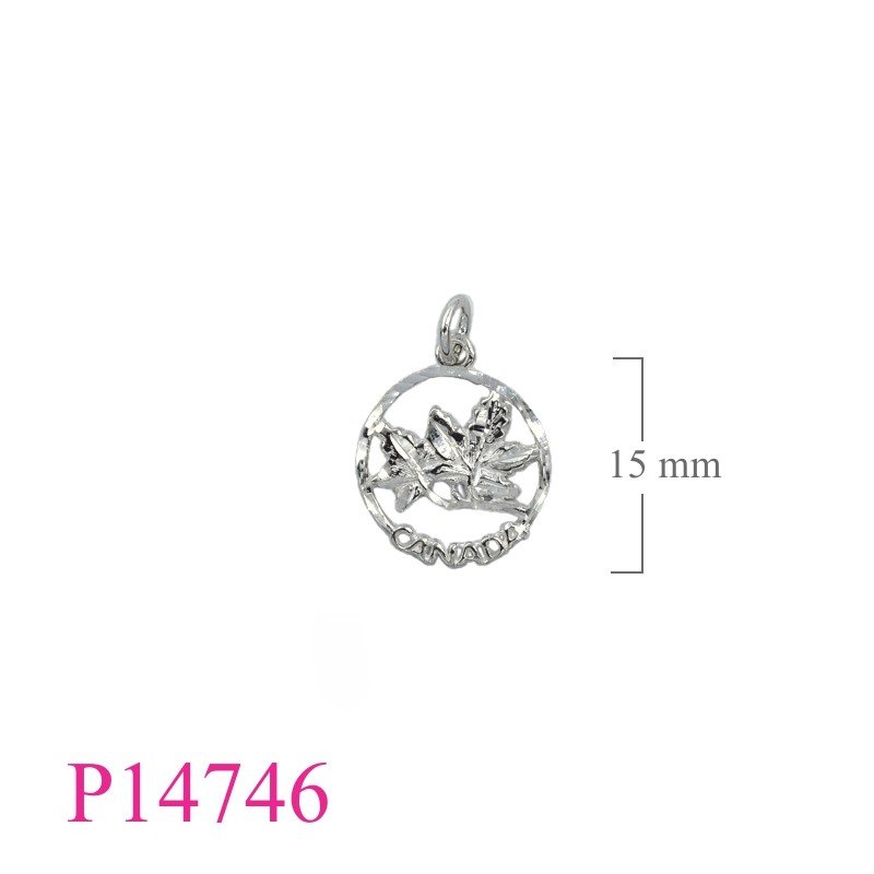 Maple Pendant, Travel Jewelry Pendant, diamond cut 2  leaves in round.
