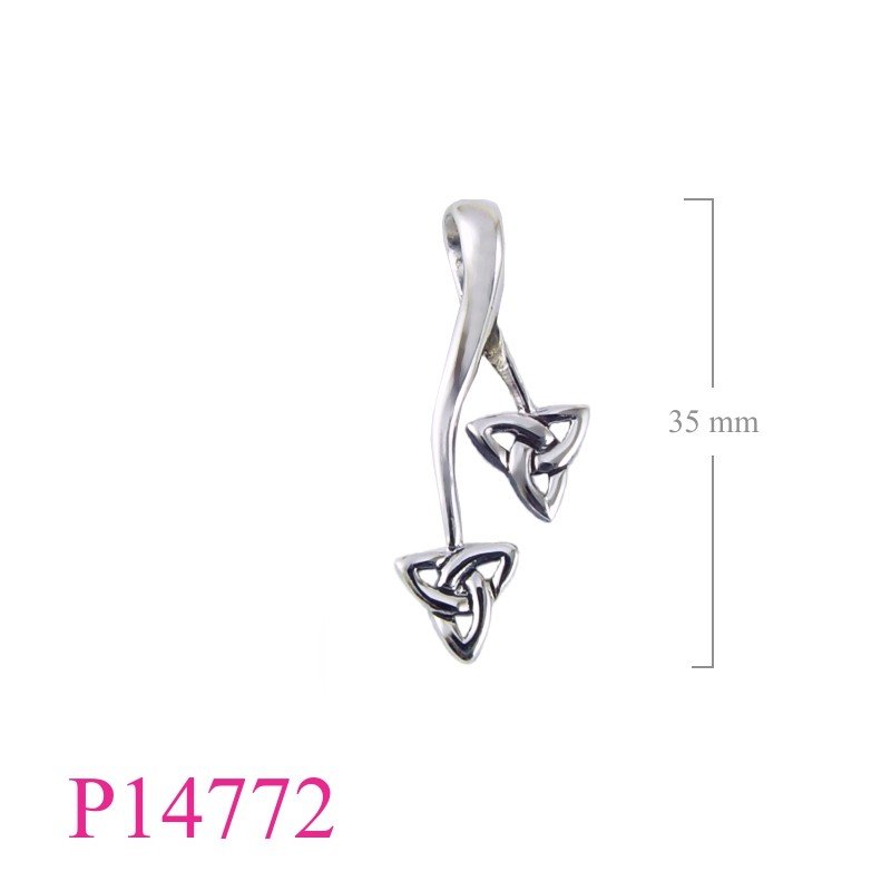 Pendant, double long tail Trinities.