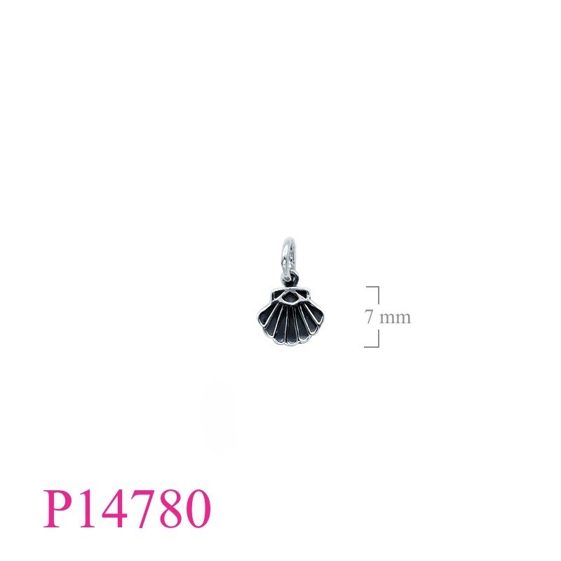 Pendant, 7mm flat clam.