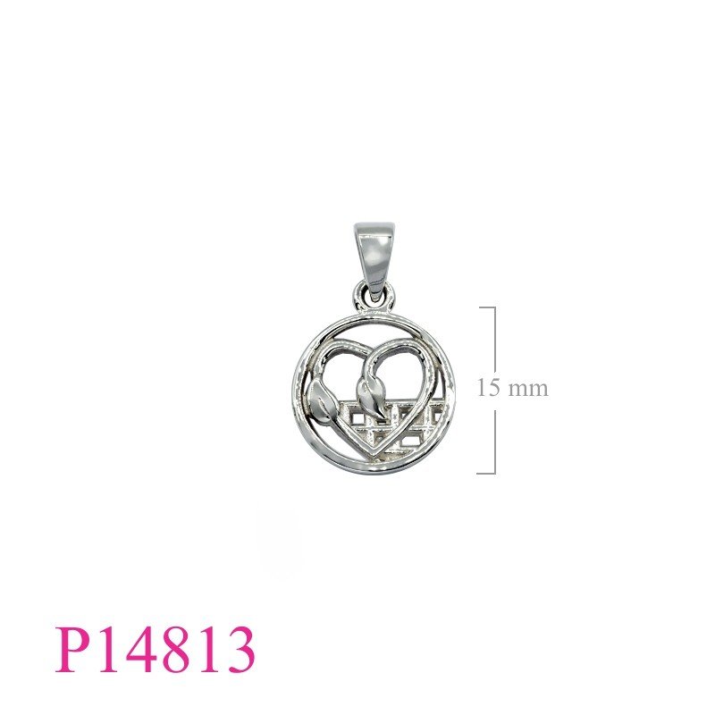 Pendant, 14mm round Mackintosh design.