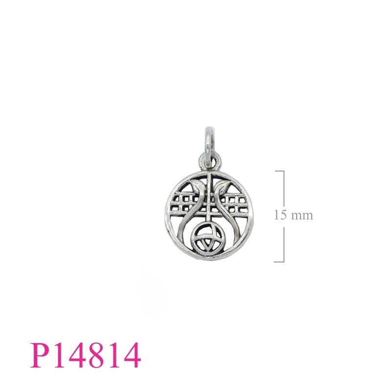 Rose Pendant, Mackintosh Pendant, 14mm round Mackintosh  design.