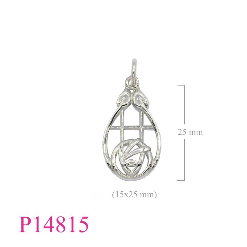 Rose Pendant, Mackintosh Pendant, 15x25mm oval Mackintosh  design.