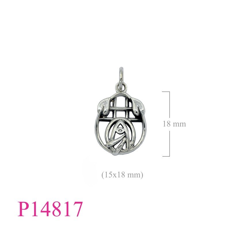 Rose Pendant, Mackintosh Pendant, 14x16mm oval Mackintosh  design.